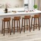 Costway 29" Wood Bar Stools Set of 2/4 with Solid Back & Seat Mid Century Bar Chairs
